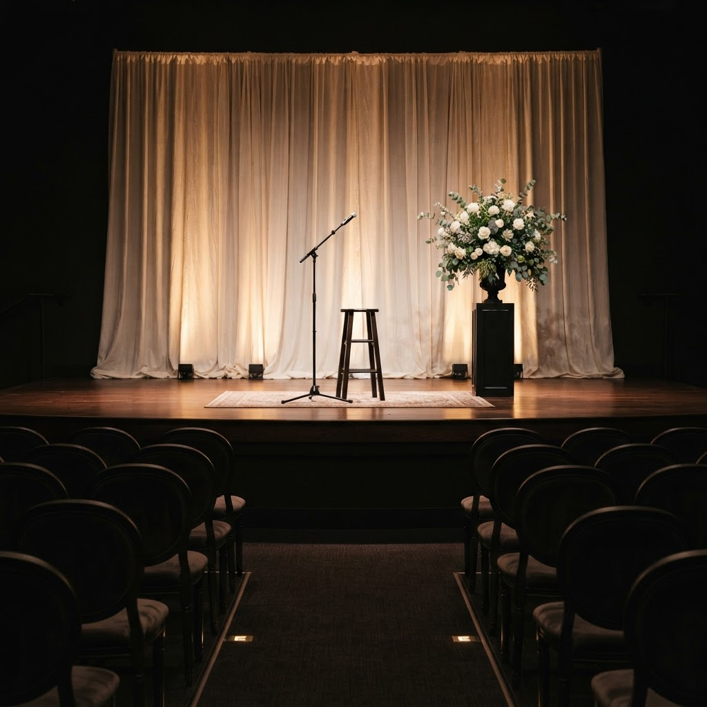 An intimate speaking stage